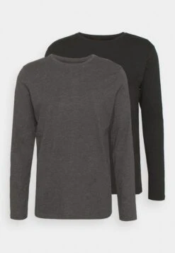 Pier One 2 Pack - Longsleeve - Dark Grey/Black -Pier One 007c88127656457c8f19869283e98031
