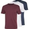 Pier One 3 Pack - T-Shirt Basic - Mottled Bordeaux/White/Blue -Pier One 1a1b68220b7042e3b86fe00c310634af