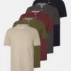 Pier One 5 Pack - Poloshirt - Bordeaux/Olive/Dark Grey -Pier One 2dccb17fd9c548dba56d4284bed5110a