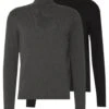 Pier One 2 Pack - Basic Turtleneck - Trui - Black/Mottled Dark Grey -Pier One 564ded1d5c3c4890971ea33fb300ac4a