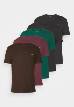 Pier One 5 Pack - T-Shirt Basic - Bordeaux/Dark Green/Dark Blue -Pier One 695ee0a9459c4064b966a3f795bf7133