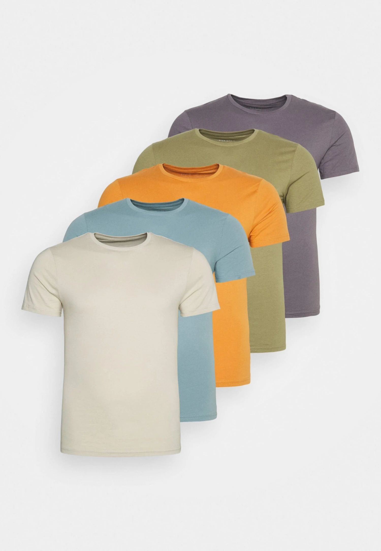 Pier One 5 Pack - T-Shirt Basic - Orange/Dark Blue/Green 3 Pier One 5 Pack - T-Shirt Basic - Orange/Dark Blue/Green