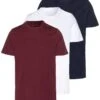 Pier One 3 Pack - T-Shirt Basic - White/Dark Blue/Red -Pier One b22996cf8ea74e22b29cab897962d0ba