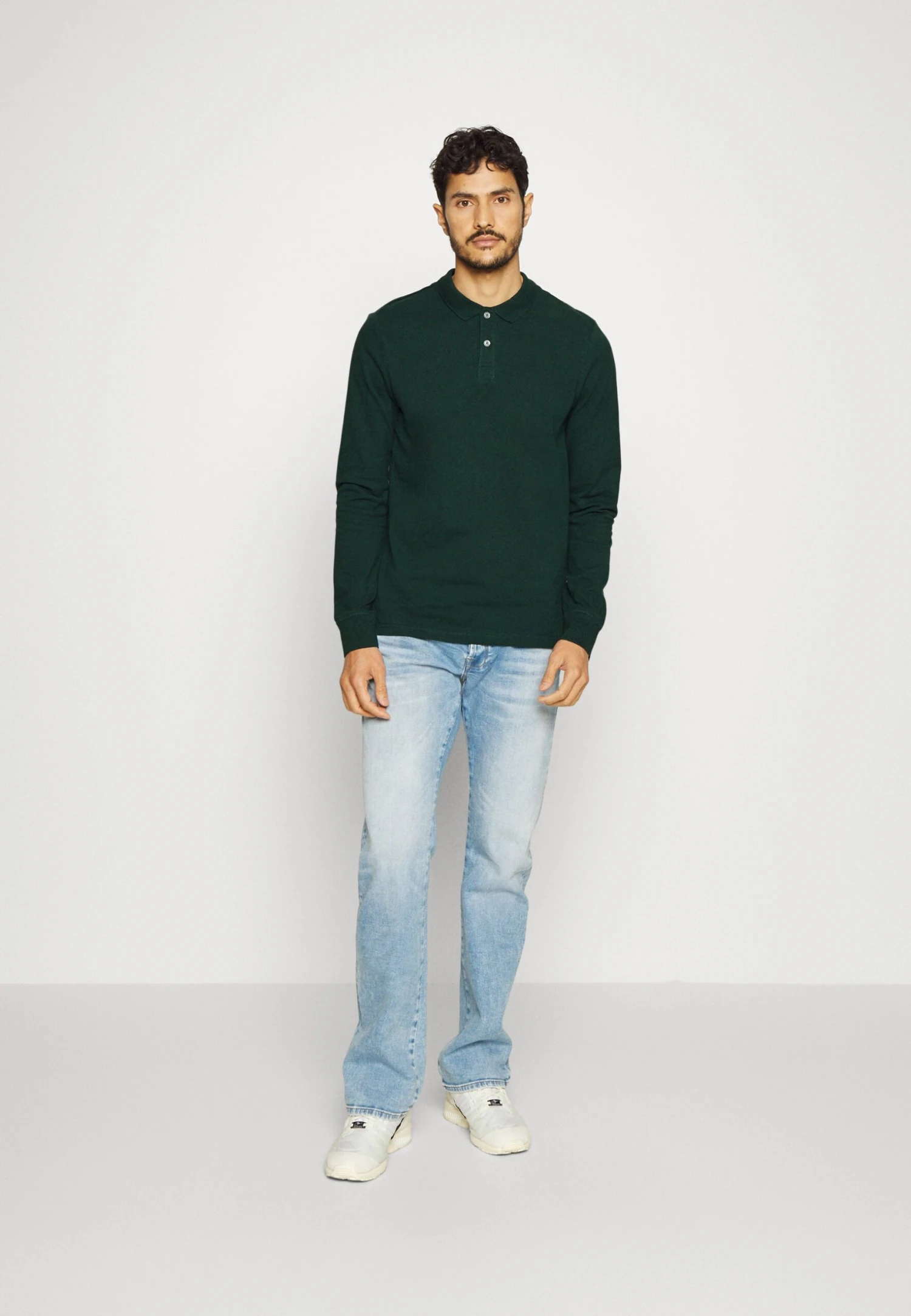 Pier One Long Sleeve 2 Pack- Poloshirt - Dark Grey/Khaki 3 Pier One Long Sleeve 2 Pack- Poloshirt - Dark Grey/Khaki